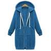 Women's Autumn Winter ThickenHoodies Parkas Loose Hooded Jackets Zipper Pocket Maxi Size Sweatshirt Sports Dresses Outwear