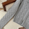 Twist Texture Fur Collar Hooded Knit Cardigan Women Winter Relaxed Slim Casual Joker Sweater Female Coat Tops
