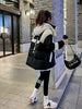 Black Medium Long Parker Cotton Jacket Women's Winter Korean Version Loose Down Cotton Splicing Hooded Coat Warm Top