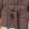Women's Parkas Solid Color Warm Cotton Padded Coat Jacket Belt Gathered Waist Female Winter Clothing 2DB1775