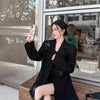 Autumn Black Blazers Women's Casual Elegant Long Sleeve Temperament Casual Loose Suit Woman Ladies Outwear