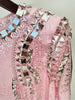 High Street Designer Party Vestido Women's Beaded Sequined Gauze Long Maxi Dress
