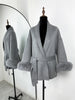 Fox Fur Wool Overcoat Women's Short Coat Office Lady Elegant Double-sided Woolen Coat Cardigan Jackets Loose Wool