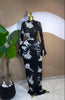 Women Full Sleeve Leaf Print Stacked Bodycon Long Dress Fall Evening Birthday Night Party Vestidos Sexy Dresses