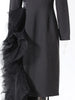 Women Black Irregular Mesh Big Size Long Elegant Blazer Lapel Long Sleeve Jacket Spring Autumn 7AB4743