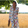 Geometric Printed Blazer Jacket Pants Sets Women Shoulder Pads V Neck Lace Up Full Sleeve Jackets Flare Pant Lady Outfit