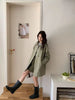 Mid-length Trench Spring and Autumn Retro Korean-style Turn-down Collar Design Loose and Casual Women's Coats