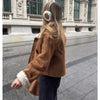 Mujer Women's Teddy Jacket Double Faced Hairy Coat Woman Faux Suede Plush Jacket Women Outerwears Loose Warm Winter Woman Coat