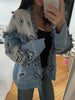 Cardigan Paisley Print Sweater Women's Coat Stand Collar Top Long Sleeves Thick Knit Fabric Spring Woman Clothes Daily Outerwear