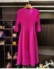 Spring Pleated Women's Bud Dress Round Neck Elegant Mid-Length V Collar Famale Clothing Chic 2DB6618