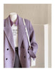 Women's Double-faced Woolen Coat Spring Autumn Suit Collar Double Breasted Long Sleeve Temperament Commuting Purple Jacket