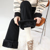 Winter Women's Warm Fleece Jeans Vintage Slim Flare Pants Elastic Korean Female Plush Velvet Thermal Denim Trousers