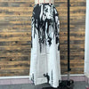 Dresses For Women Black And White Flowers Print Long Sleeve Ruffled Collar Elegant Dress Lace Up A-Line Dress Spring