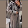Women Casual Plaid Windbreaker Turn-down Collar Long Sleeve Belt Waist Jacket Spring High Street Lady Commute Coat