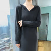 100%Pure Mink Cashmere Knitted Dress Ladies Hooded Collar Large Size Long Skirt Casual High Waist Hooded Skirts Autumn Dress