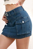 Streetwear Solid Color Cowboy Tight Skirts Women Pocket Design Sense Package Hip Slim Denim Mini Skirt Female Spring