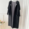 Women Solid Color Open Stitch Long Sleeve Trench Female Loose Pleated Windbreaker Spring 2J485