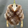 Janefur Real Fox Fur Shawl Poncho Women Elegant Wedding Bridal Formal Party Warm Winter Natural Fur Cape Coat
