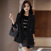 Spring Autumn Women Split Fork Blazer Coat Advanced Ladies Solid Color Tops Overcoat Female Long Sleeves Suit Jacket