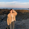 Women's Autumn Winter Jacket Double Breasted Stand Collar Solid Trench Coat Chic Korean Retro Clothes Lady Casual Coats