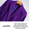 High-quality Office Suit Purple Jacket and Trousers 2-piece Set Waist Suit Temperament Suits for Women Hjlzbw