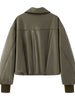 Women's Autumn Winter Clothes Solid Color Leather Thicken Warm Female Short Cotton Jacket 5C1437