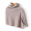 French Retro 100% Pure Wool Shawl Women's Autumn Winter High Neck Thick Warm Cover Knitted Scarf, One-Piece Cape