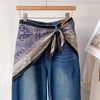 1pc Printed Triangular Scarf Bandanas Women's Elegant Niche All-Matching Scarf Jeans Belt