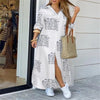 Spring Autumn Casual Shirt Long Dress Elegant Long Sleeve Button Loose Holiday Party Dresses For Women Robe Femme