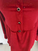 Women's Slim Fit A-line Velvet Dress Christmas Clothes Square Collar Long-sleeved Red Sweet Girl Autumn Winter