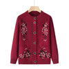 O-neck Women Autumn Winter Coat Middle-Aged Elderly Mother Knitting Cardigan Sweater Coat Warm Loose Jacket Grandma Clothin
