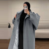 Batwing Sleeve Women's Coat Lapel Single-Breasted Loose Lady Long Jackets Autumn Winter All-Matched Street Outwear