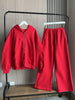 Fall/Winter women's casual sports oversized zipper hoodie wide leg mop sweatpants set 4174842
