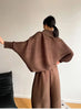 2 Pieces Sets For Women Beading Loose Shirts With Wide Leg Pants Female Elegant Clothing Spring Autumn 2DB2230