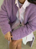 Lazy Style Wool Cardigan Women's Spring and Autumn Loose Round Neck Knitted Short Jacket Soft Long Sleeved Sweater