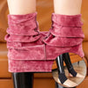 Warm and Thickened Leather Pants with Fur Lining High-Waisted PU Pants Women's Leggings for Autumn and Winter Wearable Outside