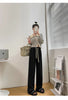 Autumn Winter Loose All-match Corduroy Pants Elastic Waist Solid Fleece Casual Straight Pants Vintage Women Clothing