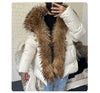 White Duck Down Jacket Winter Women Warm Loose Coat Natural Real Fox Fur Collar Thick Outerwear Parkas