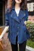 Korean Style Retro Denim Shirt Women's Spring and Autumn Niche Chic Unique Design Jacket Top