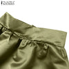 Women Autumn Satin Skirt A-line Floor Length Solid Color High Waist Dress Elegant Vintage Casual Oversized Long Robe