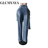 Denim Pants Women Retro Sexy Hole Hollow Out Jeans Ripped out Pencil Trousers Street loose High Waist Lady Pant