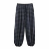 Women's Autumn Versatile Bloomers Plaid Printed Loose Pants Female High-Waist Drawstring Casual Trousers