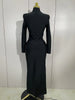 Elegant Sparkly Diamonds Long Sleeves Bodycon Long Bandage Dress Women Evening Prom Birthday Party Wedding Guest Gowns