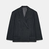 Chic Women's Double Breasted Blazer Top Contrast Stchiting Loose Fit Formal Casual Outerwear Suit Jacket Outfit