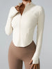 Women's Long-Sleeved Clothes Zipper Sports Jacket Top Outer Wear Professional Training Running Fitness Clothes Spring