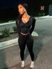 Sporty Casual 2 Piece Set Women Tracksuit Hooded Zip Crop Tops+Leggings Fitness Soft Stretch Streetwear Activity Suit