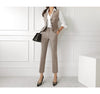 Korean Autumn Winter 3 Pieces Set Women Contrast Blazer + Vest And Simple Pants Casual Simple Office Lady Pants Suit