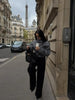 Grey Lace Up Short Woolen Coat Women Chic Solid Stand Collar Double Breasted Pocket Slim Jacket Lady Commute Street Wear