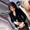 Small Suit Short Coat for Women Autumn and Winter Velvet Slim Fit All-Matching Double-Breasted Long Sleeve Solid Color Suit