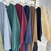 Arabic Women Corduroy Abaya Dress Ramadan Dubai Muslim Modest Cardigan Islamic Autumn Winter Warm Turkey Loose Solid Robe